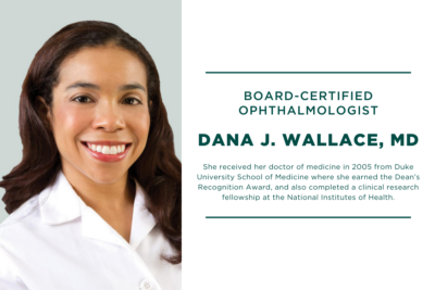 Dr. Dana J. Wallace received her doctor of medicine in 2005 from Duke University School of Medicine where she earned the Dean’s Recognition Award, and also completed a clinical research fellowship at the National Institutes of Health.